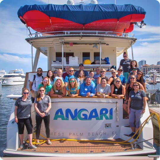 Coastal Ocean Explorers: Sharks Summer 2022 Teacher Workshop participants aboard R/V ANGARI