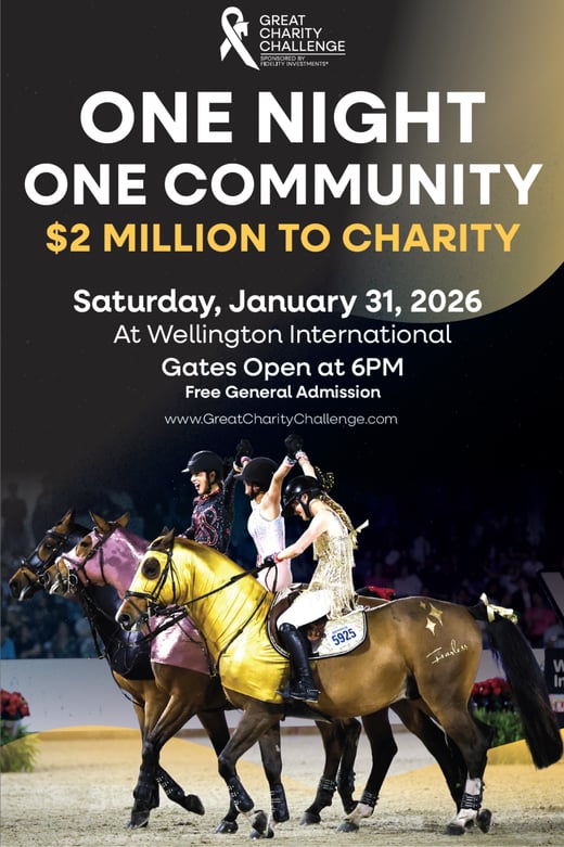 Poster for the 2026 Great Charity Challenge event presented by Fidelity Investments at Wellington International.