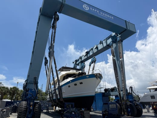 RV ANGARI hauled at Safe Harbor Rybovich