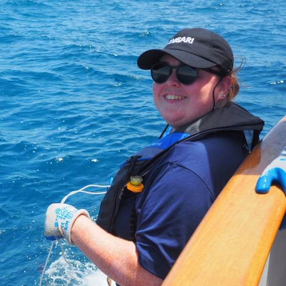 ANGARI Foundation program manager Laura Jessop aboard research vessel ANGARI.