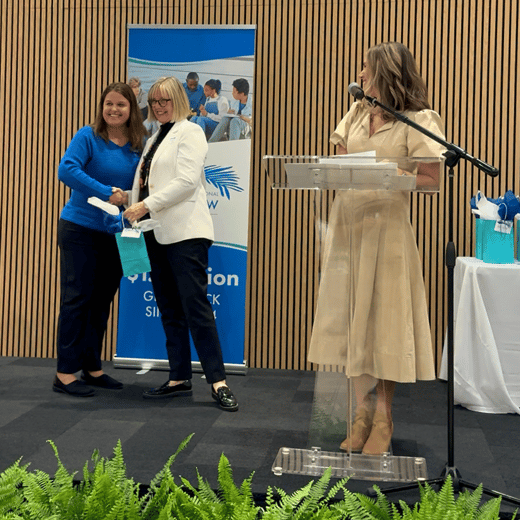 Angela Rosenberg of ANGARI Foundation receives 2026 Palm Beach International Boat Show Gives Back grant award.