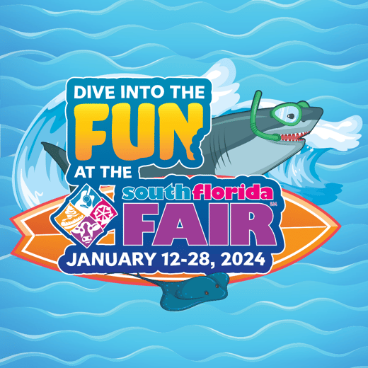 Dive into the fun at the South Florida Fair 2024 logo.