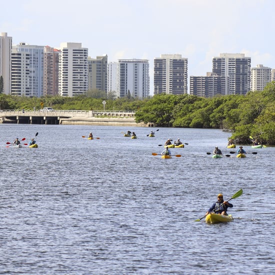 Teachers in kayaks in the Lake Worth Lagoon during the Summer 2025 Educator Workshop.